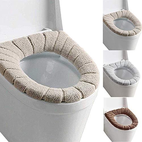 Qplcdg WC-Sitzwärmer,Toilettensitzabdeckung Waschbar Toiletten Sitzbezug 3 Stück/weich/dicker/waschbar/dehnbar. von Qplcdg