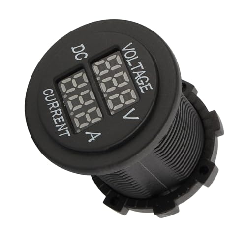 Qqmora 12 24 V Dual LED Digital Voltmeter Amperemetermeter Messgerät Hochgenauige Stromspannungsanzeige mit Überlastschutz für die Motorrad -Batterieüberwachung Schwarzes Rotes Licht von Qqmora