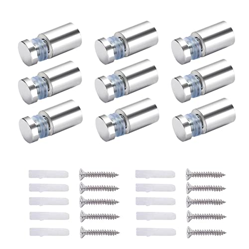 10x Qrity Abstandshalter Montagekleinteile Werbeglas Acryl Abstandshalter, Edelstahl Abstandshalter, 12X25mm, mit Schraubbefestigungszubehör von Qrity