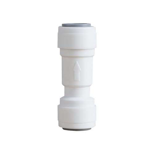 Qrity 1 Stück 3/8" Push Fit Gerade Schnellverbindung Rückschlagventile, One Way Rückschlagventil, RO Wasserfilter Fitting, Schlauchverbinder für Kühlschrank von Qrity