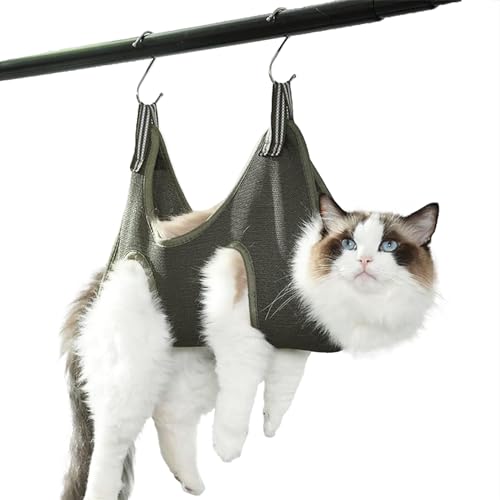 Qrity 1 Stück Katzenpflegetasche, Hängematten Geschirr, Hundepflege Hängematte Set mit S Haken, für die Fellpflege, Hunde und Katzen Nägelschneiden -S von Qrity