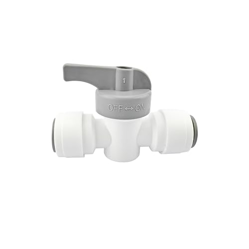 Qrity 1 Stück Ventile Wasserhähne, 3/8" Inline-Hahn/Absperrventil/Isolierventil, Absperrhähne mit Steckanschluss Für Kühlschränke und Wasserfilter Fitting von Qrity