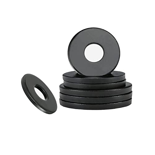 Qrity 10 Stück Flache Unterlegscheiben, M16 x 30mm, O Ring Distanzscheiben, Schwarz Dichtung Unterlegscheibe, Kohlenstoffstahl Dichtung Unterlegscheiben für Schrauben von Qrity