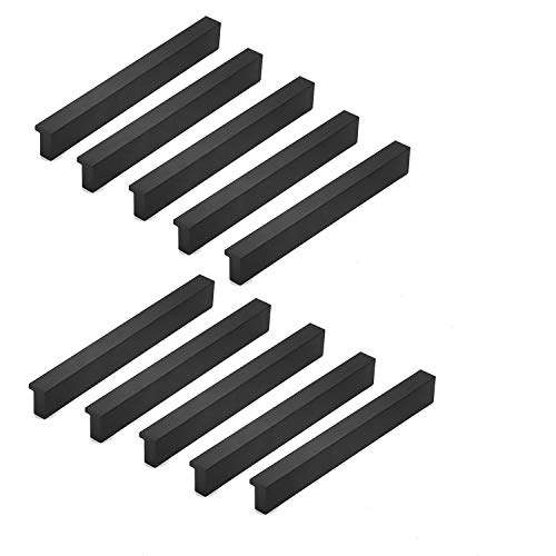 Qrity 10 Stück Küchengriffe 96 mm Möbelgriff Aluminiumlegierung Schubladengriffe, Schwarz Türgriffe für Küchenschränke, Schubladen, Kleiderschrank von Qrity