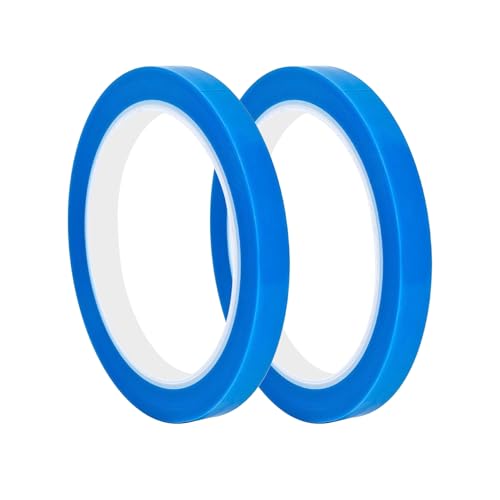 Qrity 2 Rollen 10mm x 50 m Hochtemperatur PET Klebeband, Blau Isolierband für Elektronik Leiterplatten DIY Handwerk von Qrity