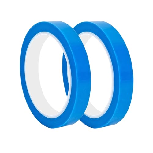 Qrity 2 Rollen 15mm x 50 m Hochtemperatur PET Klebeband, Blau Isolierband für Elektronik Leiterplatten DIY Handwerk von Qrity