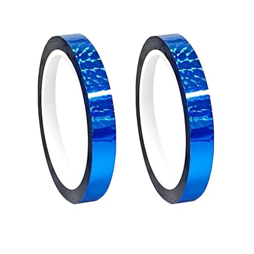 Qrity 2 Rollen Craft Dekorative Klebeband, 10 mm x 50 m Abdeckband, für DIY Kunst Handwerk Verpackung Dekoration, Blau von Qrity