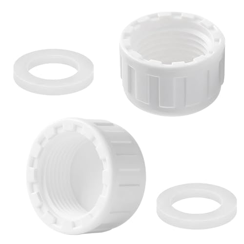 Qrity 2 Stück PVC Gewindekappe, 32mm Rund Innengewinde, Abflussrohrkappen mit Dichtung für Abdichten von Verbindungen und Rohrenden Qrity 2 Stück PVC Gewindekappe, 32mm Rund Innengewinde, Abflussrohrkappen mit Dichtung für Abdichten von Verbindungen und Rohrenden von Qrity