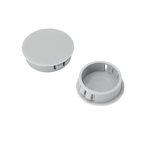Qrity 20 Stück Abdeckstopfen Kunststoff, 17mm Lochstopfen Rohrabdeckung Stopfen Abdeckstopfen, Grau, für Möbel Bohrungen von Qrity