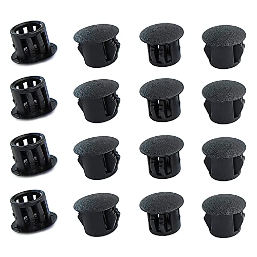 Qrity 20 Stück Abdeckstopfen Kunststoff, 8mm Lochstopfen Rohrabdeckung Stopfen Abdeckstopfen, Schwarz, für Möbel Bohrungen von Qrity