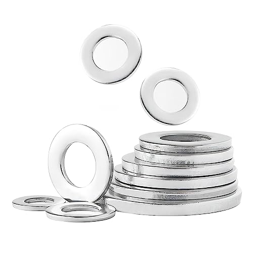 Qrity 20 Stück Flache Unterlegscheiben, M10 x 20mm, O Ring Distanzscheiben, Silber Dichtung Unterlegscheibe, Kohlenstoffstahl Dichtung Unterlegscheiben für Schrauben von Qrity