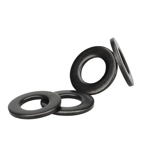 Qrity 20 Stück Flache Unterlegscheiben, M2.5 x 6mm, O Ring Distanzscheiben, Schwarz Dichtung Unterlegscheibe, Kohlenstoffstahl Dichtung Unterlegscheiben für Schrauben von Qrity
