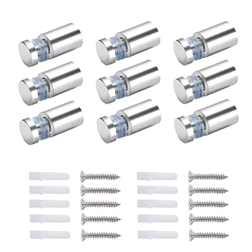 Qrity 20 Stück Glas Abstandshalter Befestigungen Schilderhalter Abstandschrauben Werbung Schraube für Spiegel Glas Bilderrahmen, 12x20mm von Qrity