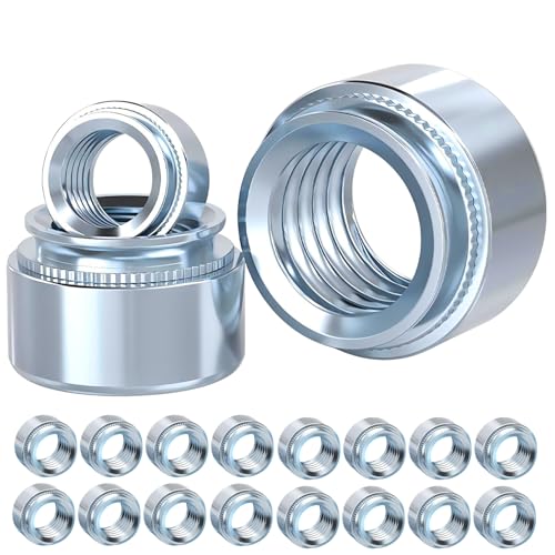 Qrity 20 Stück Muttern, M2-0mm Selbstsichernde Muttern Drucknietmutter, Verzinkter Karbonstahl, Selbstklemmmuttern für Bleche von Qrity