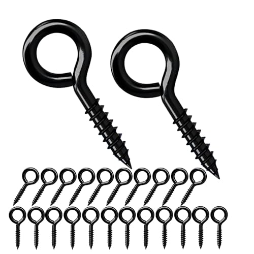 Qrity 20 Stück Ösen-Schrauben 16mm, Schraubring, Kleines Schraubenloch, Ring-Schrauben, Q-Typ Schraubhaken, Ösenschrauben, Schwarz Qrity 20 Stück Ösen-Schrauben 16mm, Schraubring, Kleines Schraubenloch, Ring-Schrauben, Q-Typ Schraubhaken, Ösenschrauben, Schwarz von Qrity