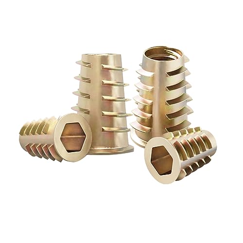 Qrity 20 Stück Zinklegierung Sechskant Gewinde, M6 x 20mm Möbel Sechskantantriebskopfmutter mit Gewinde, Leiterförmige Gewindeeinsatzmuttern Qrity 20 Stück Zinklegierung Sechskant Gewinde, M6 x 20mm Möbel Sechskantantriebskopfmutter mit Gewinde, Leiterförmige Gewindeeinsatzmuttern von Qrity