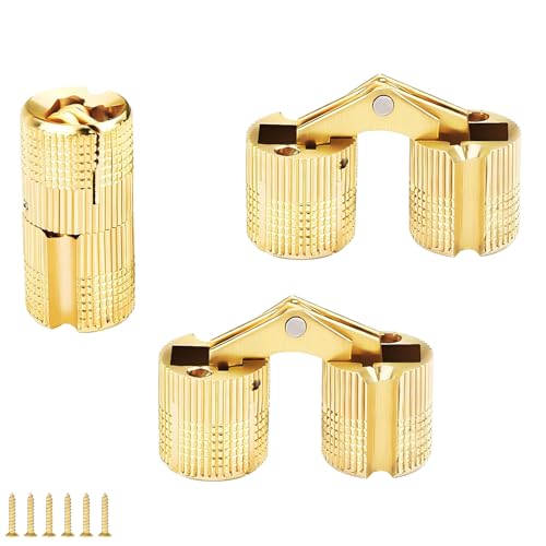 Qrity 3 Stück Verdeckte Kupfer Scharnier, Barrel Scharnier Unsichtbar, 8 mm Verdecktes Scharnier, 180 ° Öffnungswinkel, für Geschenkboxen Schmuckschatulle Qrity 3 Stück Verdeckte Kupfer Scharnier, Barrel Scharnier Unsichtbar, 8 mm Verdecktes Scharnier, 180 ° Öffnungswinkel, für Geschenkboxen Schmuckschatulle von Qrity