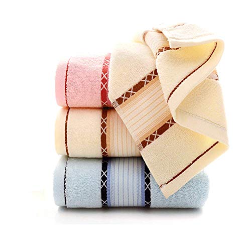 Qrity 3X Handtücher wasserabsorbierendes Badetuch-Set, 100% Baumwolle, 35x75cm, 3 Farben von Qrity