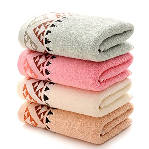 Qrity 4 X Handtuch-Set Handtüche Handtücher, 100% Baumwolle Badetücher Duschtücher, Gästehandtücher, 35x75cm, 4 Farben von Qrity
