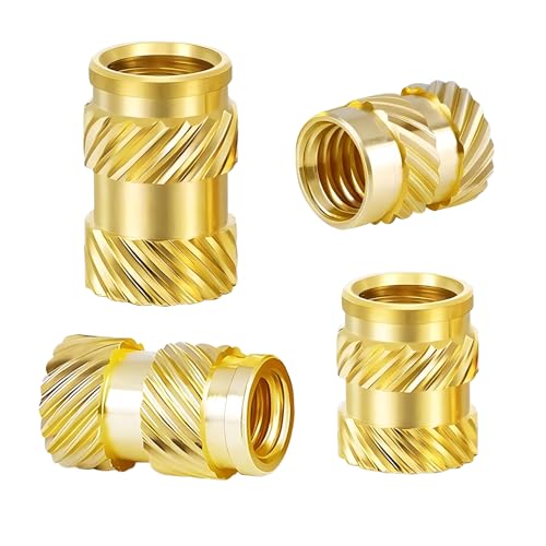 Qrity 50 Stück Gewindeeinsatz, Messing Rändelmuttern, Gewindeeinsatz Einbettmutter Sortiment Kit, für Kunststoffteile für 3D-Drucker Teile, M5 x 10mm x 7mm von Qrity