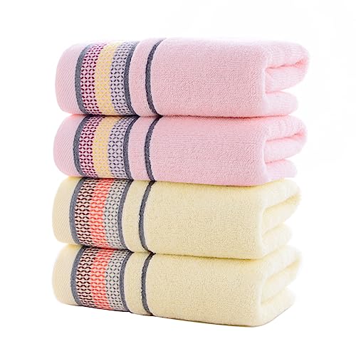 Qrity Baumwolle Handtuch Set, 4 Stück Weichen Saugfähigen Handtüchern 34 x 73 cm, Multifunktionale Handtücher für Den Täglichen Gebrauch von Qrity