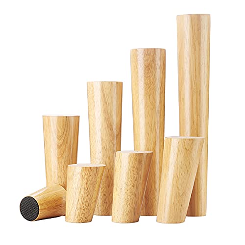 Qrity Möbelfuß Holz, 4 Stück Holzfüße Möbelfüße Sofafüße mit Montageplatten & Schrauben für Schrank, Sofa, Couchtisch, TV-Schrank und Andere Möbelbeine, 10cm von Qrity