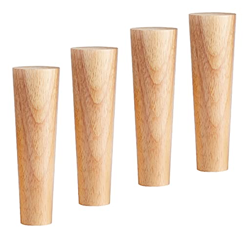 Qrity Möbelfuß Holz, 4 Stück Holzfüße Möbelfüße Sofafüße mit Montageplatten & Schrauben für Schrank, Sofa, Couchtisch, TV-Schrank und Andere Möbelbeine, 20cm von Qrity