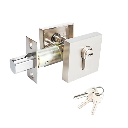 Qrity 1 Stück Home Tür Single Zylinder, Sicherheitstürschloss mit Schloss und Schlüssel, Daumendrehung, Quadratisches, Profilzylinder mit Knauf von Qrity