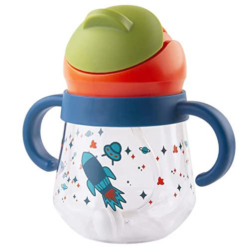 Qshare Kinder Trinklernbecher ab 6 Monate+,260ml Kinder Trinkflasche, Baby Trinkbecher mit Griffen Auslaufsichere Lecksicher, Baby Strohbecher Soft Auslauf Cup,BPA frei von Qshare