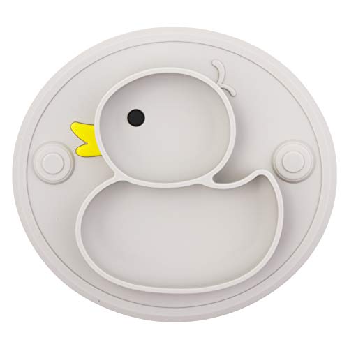Qshare Baby Teller mit Saugnapf，Kleinkindplatte für Kleinkinder und Kinder, Rutschfest Babyplatte,Tragbare, BPA-freie, von der FDA zugelassene, Saugplatte Abwaschbar für Spülmaschine, Mikrowelle von Qshare