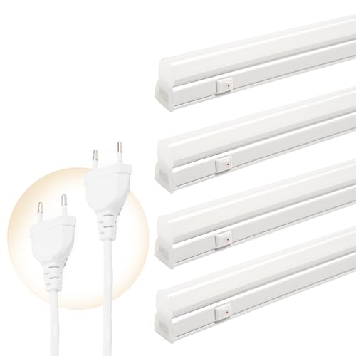 Qsmile LED Lichtleiste 115 cm, 4er-set 18W T5 2200lm 4000K Unterbauleuchte küche LED, Super Hell Erweiterbar Led beleuchtung Mit Schalter Mit Europastecker Unterschrankleuchten Garagenleuchten Qsmile LED Lichtleiste 115 cm, 4er-set 18W T5 2200lm 4000K Unterbauleuchte küche LED, Super Hell Erweiterbar Led beleuchtung Mit Schalter Mit Europastecker Unterschrankleuchten Garagenleuchten von Qsmile