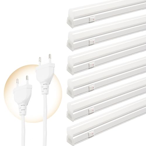 Qsmile LED Unterbauleuchte Küche 115cm, 6er set T5 18W 2200lm 4000K LED Lichtleiste, LED Beleuchtung Super Hell Erweiterbar Led beleuchtung Mit Schalter Mit Europastecker Ideal für Garagen Küchen Qsmile LED Unterbauleuchte Küche 115cm, 6er set T5 18W 2200lm 4000K LED Lichtleiste, LED Beleuchtung Super Hell Erweiterbar Led beleuchtung Mit Schalter Mit Europastecker Ideal für Garagen Küchen von Qsmile