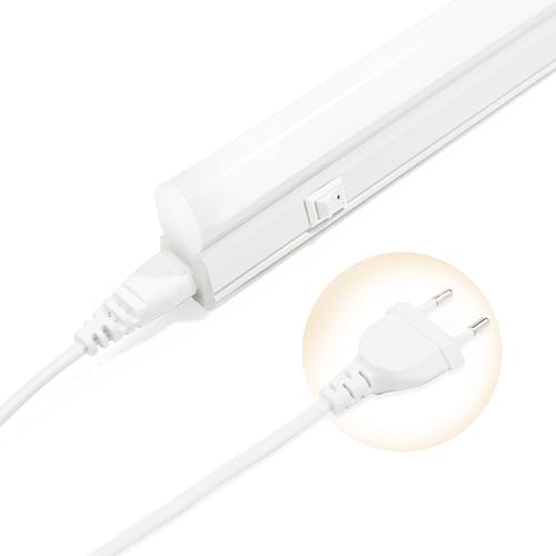 Qsmile Unterbauleuchte Küche LED 32 cm, 1er Set T5 4W 570lm 4000K Erweiterbar Lichtleiste Mit Schalter Und Eurostecker Für Küche, Wohnzimmer, Schlafzimmer, Esszimmer Qsmile Unterbauleuchte Küche LED 32 cm, 1er Set T5 4W 570lm 4000K Erweiterbar Lichtleiste Mit Schalter Und Eurostecker Für Küche, Wohnzimmer, Schlafzimmer, Esszimmer von Qsmile