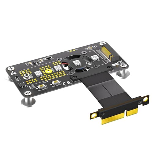 Qsvbeeqj 10 cm Schnelles NGFFs NVME Festplatten Zu PCIE 4-Verlängerungskabel Mit Lüfter LED Magnetpad Qsvbeeqj 10 cm Schnelles NGFFs NVME Festplatten Zu PCIE 4-Verlängerungskabel Mit Lüfter LED Magnetpad von Qsvbeeqj