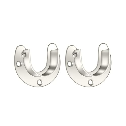 2 Stück verschleißfeste Kleiderschrank Stangen Klammern Vorhangstange Halter Kleiderschrank Halterung Unterstützung Set für 1 1/4 Zoll Pfosten Steckdosen Flansche Kleiderschrank Halterung von Qsvbeeqj