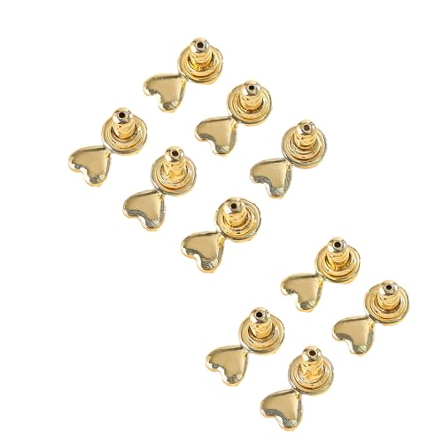 Qsvbeeqj 5 Paare Herzförmige Ohrringrücken Fadeless Design Robuste Kupfermaterial Qsvbeeqj 5 Paare Herzförmige Ohrringrücken Fadeless Design Robuste Kupfermaterial von Qsvbeeqj