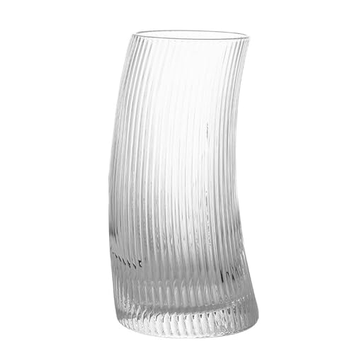 Elegante Gebogene Form Glaswaren Klare Gerippte Glasbecher Cocktails Getränke Für Den Täglichen Gebrauch Und Kaltem Widerstand von Qsvbeeqj