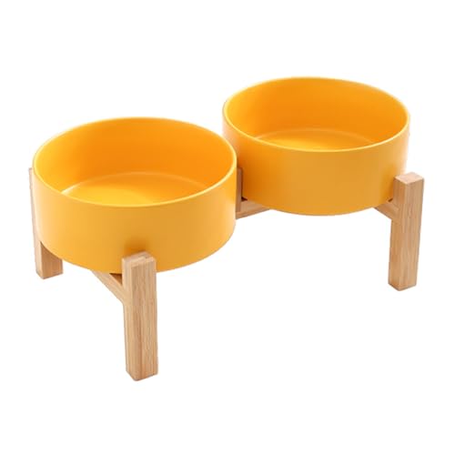 Erhöhtes Keramik-Hundenapf-Set mit stabilem Holzständer, rutschfestes Design, doppelte Wasserfutterstation für erhöhte Hundefutterspender Erhöhtes Keramik-Hundenapf-Set mit stabilem Holzständer, rutschfestes Design, doppelte Wasserfutterstation für erhöhte Hundefutterspender von Qsvbeeqj