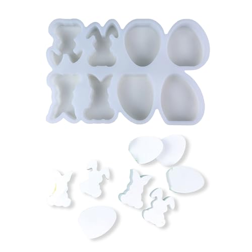 Flexible Silikonform für Kaninchen, Eier, handgefertigt, Basteln, Ostern, Zubehör, Schmuckherstellung, Silikonform von Qsvbeeqj