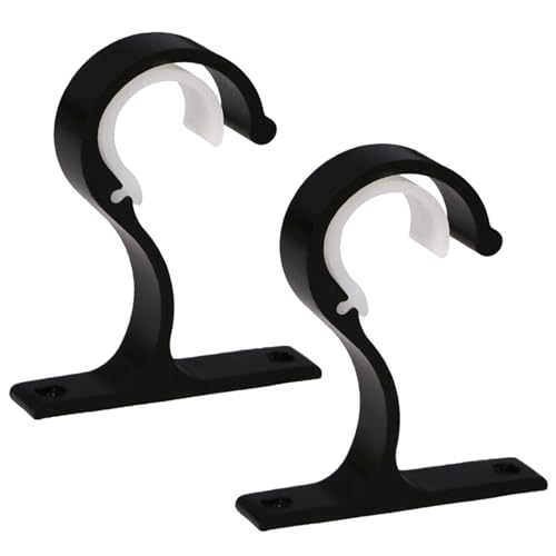 Gardinenstangenhalter aus Aluminiumlegierung, für Gardinenhaken, Wandbefestigung mit Schrauben, 2er Set aus Aluminiumlegierung Gardinenstangenhalter aus Aluminiumlegierung, für Gardinenhaken, Wandbefestigung mit Schrauben, 2er Set aus Aluminiumlegierung von Qsvbeeqj