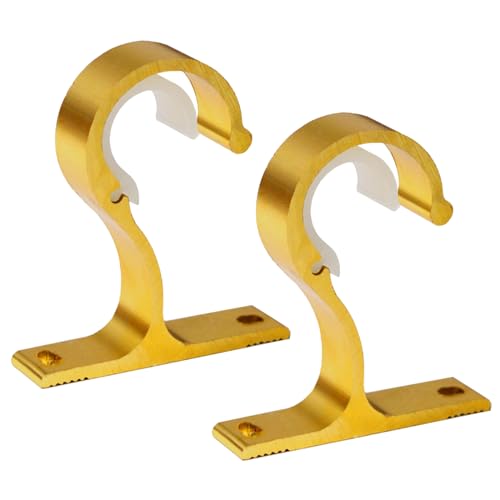 Gardinenstangenhalter aus Aluminiumlegierung für Gardinenhaken, Wandbefestigung mit Schrauben, 2er Set Aluminiumlegierungen Gardinenstangenhalter aus Aluminiumlegierung für Gardinenhaken, Wandbefestigung mit Schrauben, 2er Set Aluminiumlegierungen von Qsvbeeqj