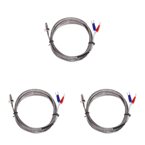 Gewindeschraube Sonde Temperatursensor Thermoelement K Typ Kabel 2M 0-600℃ Digitales Hygrometer Wassertemperaturmessgerät Sondenmessung Luftfeuchtigkeitssensor Tester Kochmonitor Analogmessgerät von Qsvbeeqj