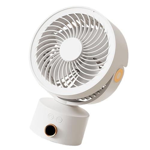 Leiser Schreibtischventilator mit einstellbaren Luftströmen, 4000 mAh, Kühlventilator, ABS-Textur, Luftzirkulationsventilator für Büro oder Schlafzimmer, kleiner Tischventilator von Qsvbeeqj