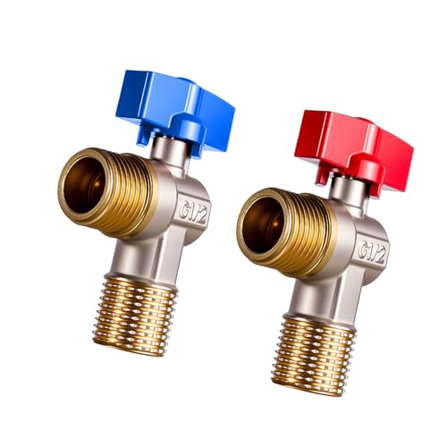 Messing 1/2 Zoll Wasserabsperrventile Mit Flüssen Steuerung Heiß/kaltes Wasser Drehenwinkel Stopp Drehen Stopp von Qsvbeeqj