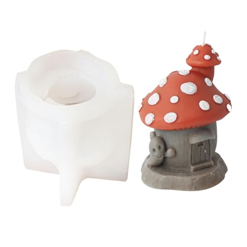 Pilzhaus Silikonform Halloween Kerzenformen Handgefertigtes Backen Epoxidharz Für Dekorationen Pilz Haus Kerzenform Silikonformen Für Urlaubsdekorationen von Qsvbeeqj