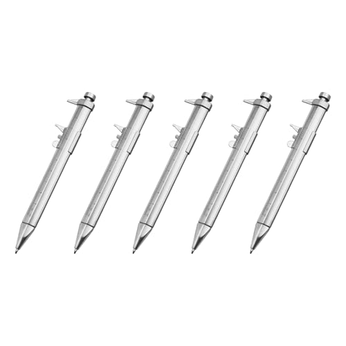 Qsvbeeqj 5pcs Vernier Container Stift 0-100 Mm Schwarz/Blau Gel Ninten 1 0 Mm Kugelschreiber Messwerkzeug Multifunktionales Messlineer Messschemelschalterstiftstift von Qsvbeeqj