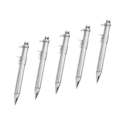 Qsvbeeqj 5pcs Vernier Container Stift 0-100 Mm Schwarz/Blau Gel Ninten 1 0 Mm Kugelschreiber Messwerkzeug Multifunktionales Messlineer Messschemelschalterstiftstift von Qsvbeeqj
