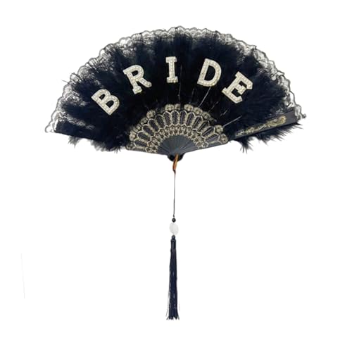 Qsvbeeqj Bride To Be gefiederter Handfächer Fächer Brautzubehör Junggesellinnenabschied Partydeko Geschenk Foto Requisiten Geschenkbox von Qsvbeeqj