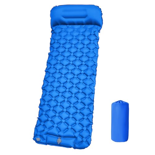 Qsvbeeqj Campingmatte, leicht, aufblasbar, Einzelpersonen-Pad, Camping-Luftbett für Outdoor-Rucksackreisen von Qsvbeeqj
