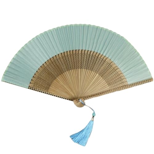 Qsvbeeqj Faltbarer Ventilator, duftende Party, chinesische Hochzeit, Holz, klein, faltbar, modischer Ventilator von Qsvbeeqj